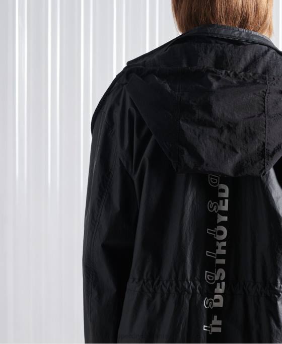 Superdry parka sdx freya ediție limitată îmbrăcăminte negru bărbați JX0Z5552