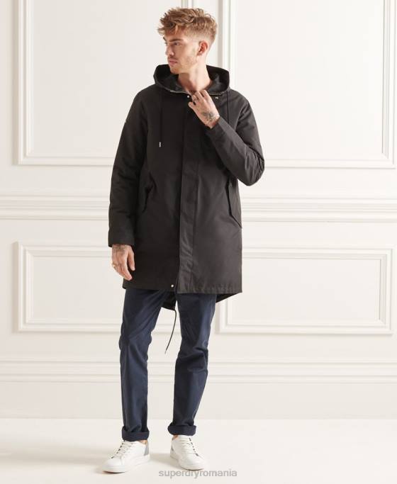 Superdry parka studios 3-în-1 coadă de pește îmbrăcăminte negru bărbați JX0Z4660