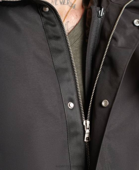 Superdry parka studios 3-în-1 coadă de pește îmbrăcăminte negru bărbați JX0Z4660