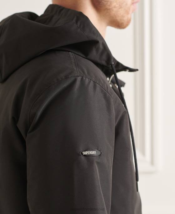 Superdry parka studios 3-în-1 coadă de pește îmbrăcăminte negru bărbați JX0Z4660