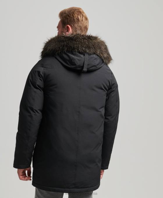Superdry parka în puf pentru începători îmbrăcăminte gri inchis bărbați JX0Z4577
