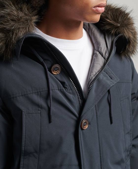 Superdry parka în puf pentru începători îmbrăcăminte marina bărbați JX0Z4549