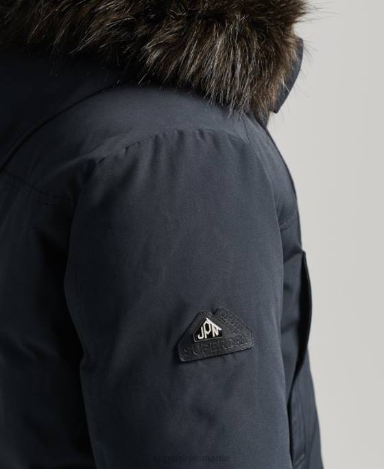 Superdry parka în puf pentru începători îmbrăcăminte marina bărbați JX0Z4549