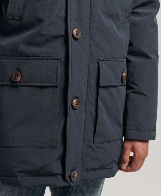 Superdry parka în puf pentru începători îmbrăcăminte marina bărbați JX0Z4549