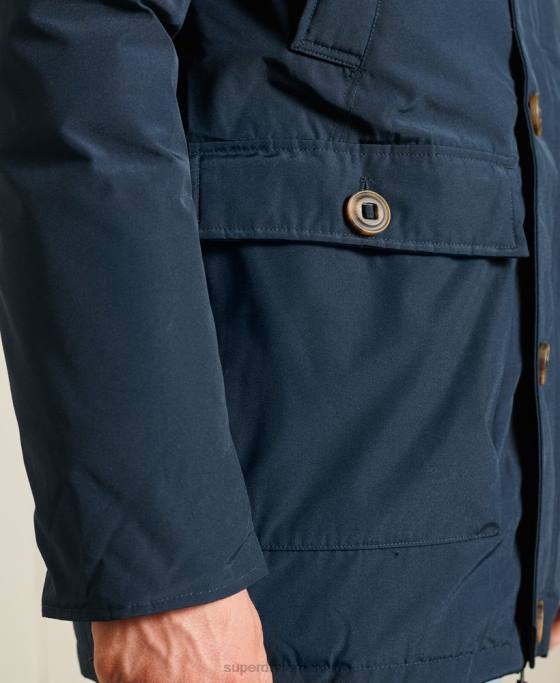 Superdry parka în puf pentru începători îmbrăcăminte marina bărbați JX0Z4727