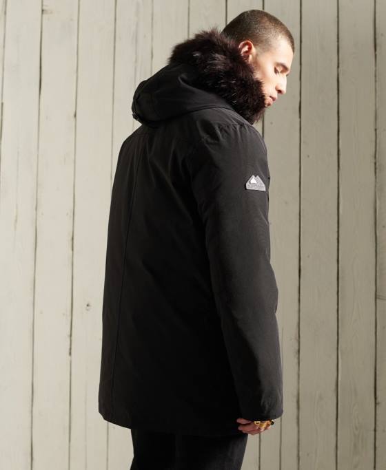 Superdry parka în puf pentru începători îmbrăcăminte negru bărbați JX0Z4734
