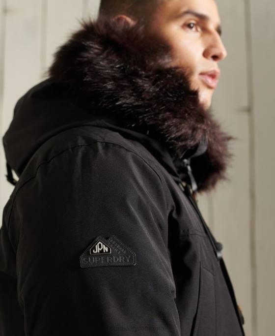 Superdry parka în puf pentru începători îmbrăcăminte negru bărbați JX0Z4734
