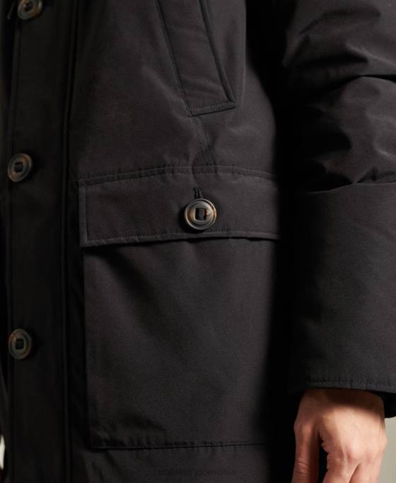 Superdry parka în puf pentru începători îmbrăcăminte negru bărbați JX0Z4734