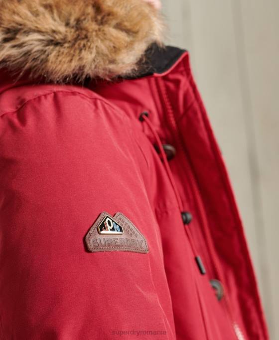 Superdry parka în puf pentru începători îmbrăcăminte roșu bărbați JX0Z1175