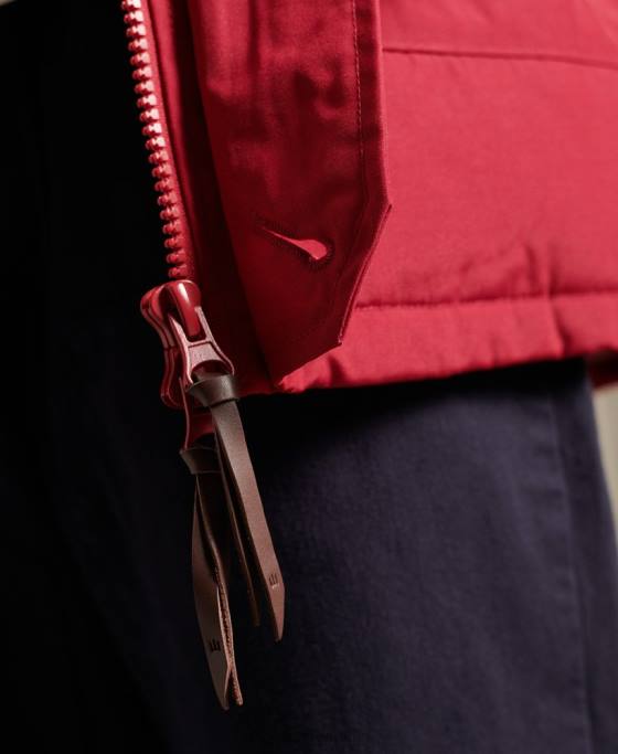 Superdry parka în puf pentru începători îmbrăcăminte roșu bărbați JX0Z1175