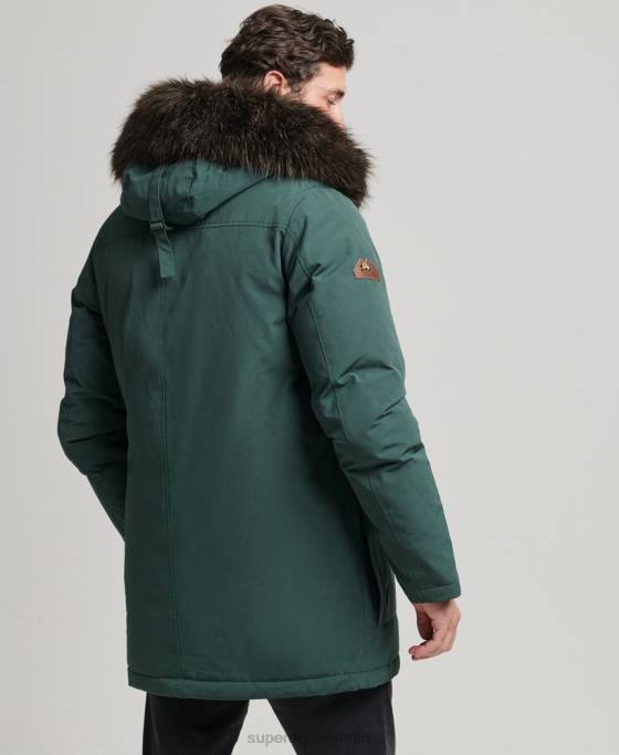 Superdry parka în puf pentru începători îmbrăcăminte verde bărbați JX0Z4525