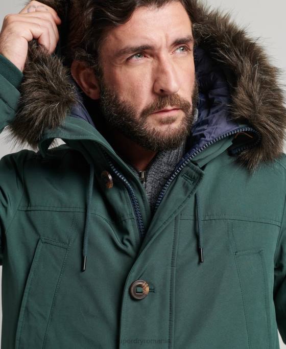 Superdry parka în puf pentru începători îmbrăcăminte verde bărbați JX0Z4525