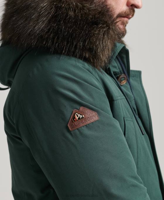 Superdry parka în puf pentru începători îmbrăcăminte verde bărbați JX0Z4525