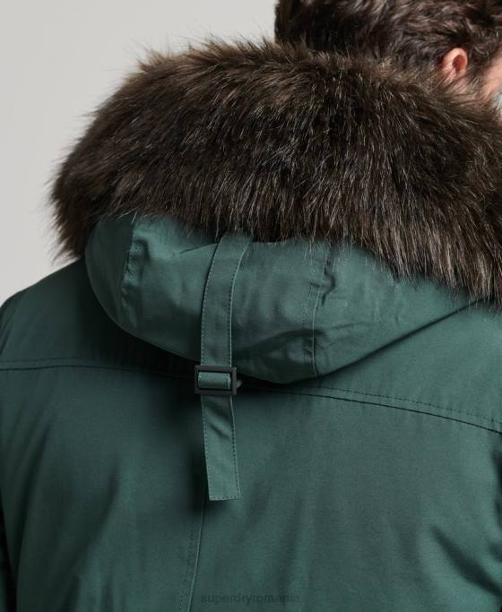 Superdry parka în puf pentru începători îmbrăcăminte verde bărbați JX0Z4525
