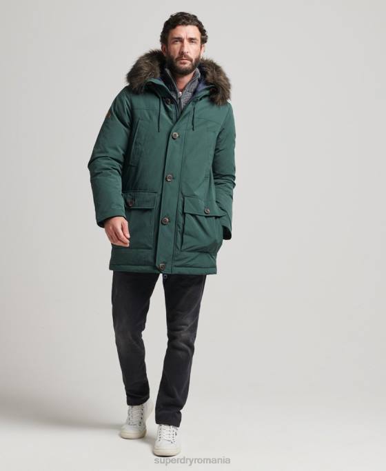 Superdry parka în puf pentru începători îmbrăcăminte verde bărbați JX0Z4525