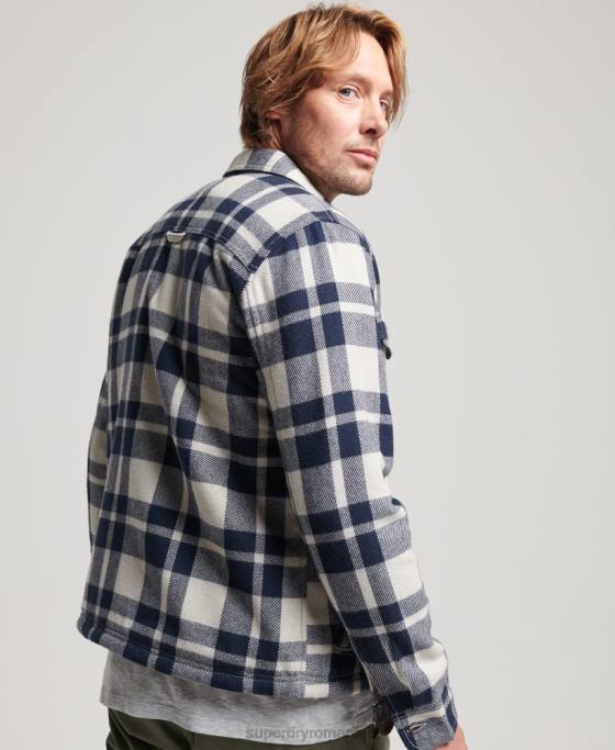 Superdry peste cămașă din lână căptușită cu fermoar îmbrăcăminte albastru deschis bărbați JX0Z236