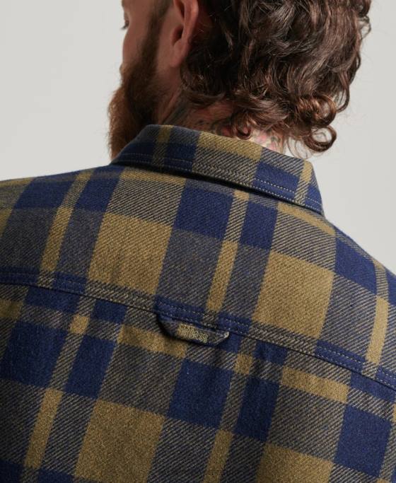 Superdry peste cămașă din lână căptușită cu fermoar îmbrăcăminte verde bărbați JX0Z186