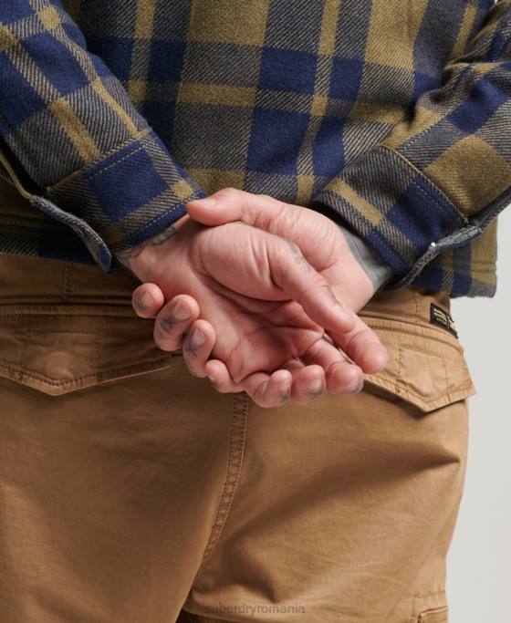 Superdry peste cămașă din lână căptușită cu fermoar îmbrăcăminte verde bărbați JX0Z186