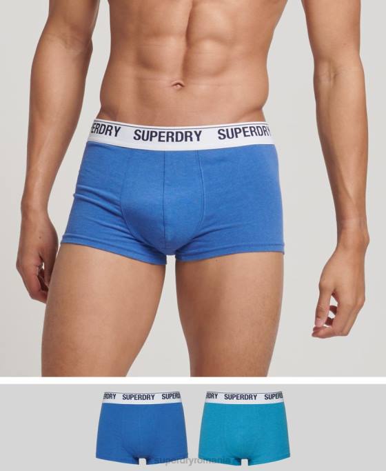 Superdry portbagaj din bumbac organic pachet dublu multiplu îmbrăcăminte albastru bărbați JX0Z1734