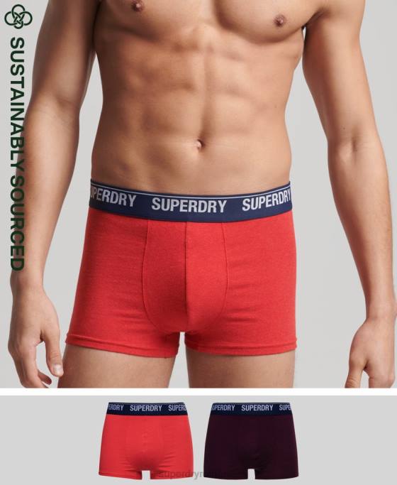 Superdry portbagaj din bumbac organic pachet dublu multiplu îmbrăcăminte roșu bărbați JX0Z1867