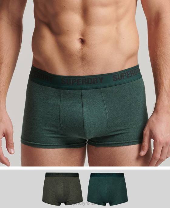 Superdry portbagaj din bumbac organic pachet dublu multiplu îmbrăcăminte verde bărbați JX0Z1781