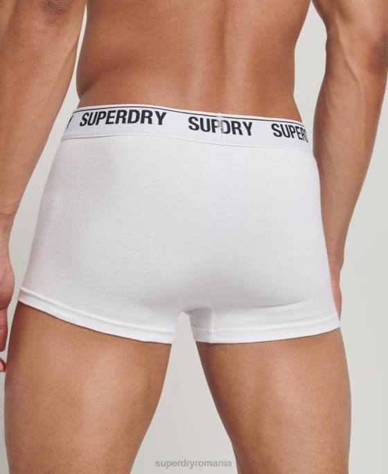 Superdry portbagaj din bumbac organic pachet triplu îmbrăcăminte alb bărbați JX0Z1769