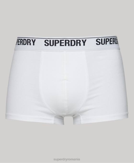 Superdry portbagaj din bumbac organic pachet triplu îmbrăcăminte alb bărbați JX0Z1769