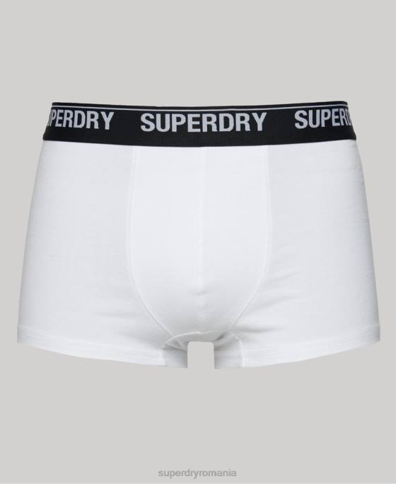Superdry portbagaj din bumbac organic pachet triplu îmbrăcăminte alb bărbați JX0Z1769