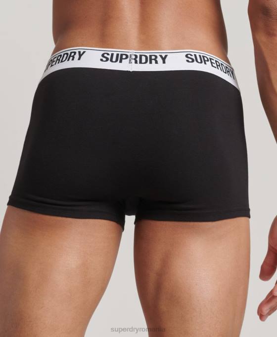 Superdry portbagaj din bumbac organic pachet triplu îmbrăcăminte negru bărbați JX0Z1788