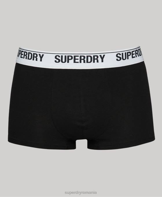 Superdry portbagaj din bumbac organic pachet triplu îmbrăcăminte negru bărbați JX0Z1788