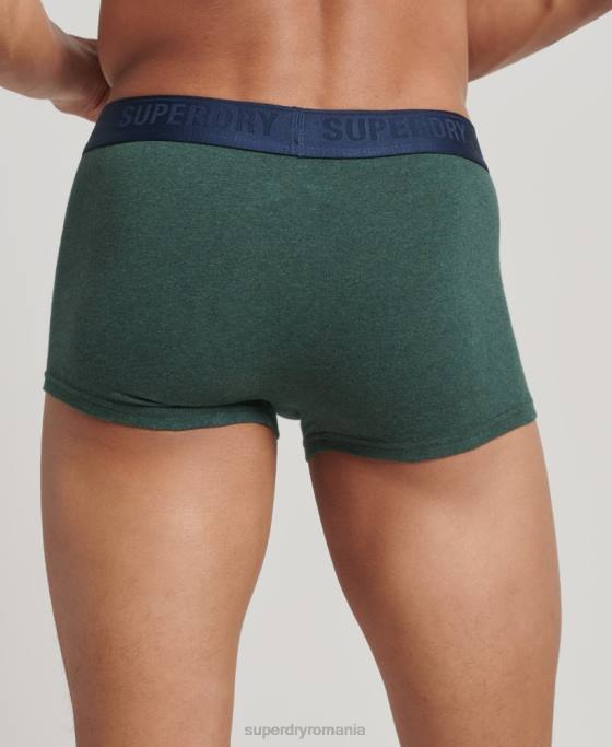 Superdry portbagaj din bumbac organic pachet triplu îmbrăcăminte verde bărbați JX0Z1830