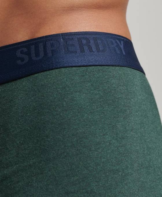 Superdry portbagaj din bumbac organic pachet triplu îmbrăcăminte verde bărbați JX0Z1830