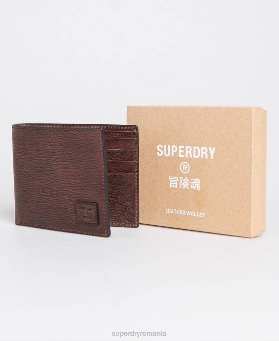 Superdry portofel benson cu două orificii accesorii maro bărbați JX0Z6429