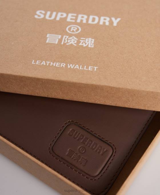 Superdry portofel din piele nyc bifold accesorii maro bărbați JX0Z1851
