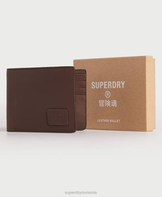 Superdry portofel din piele nyc bifold accesorii maro bărbați JX0Z1851