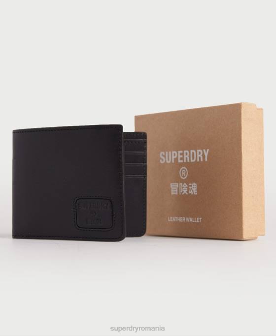 Superdry portofel din piele nyc bifold accesorii negru bărbați JX0Z1773