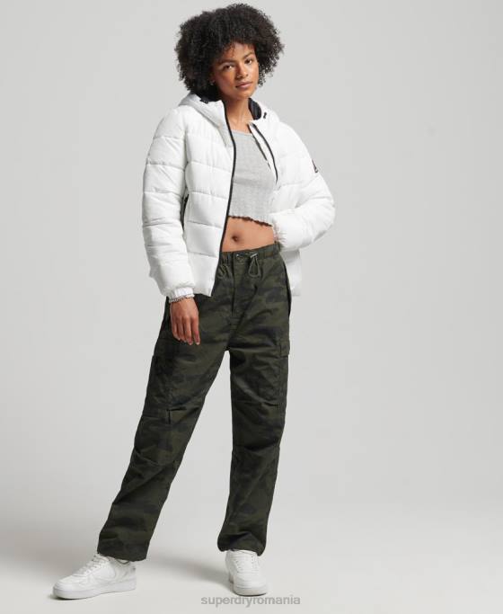 Superdry puf de sport spiritual îmbrăcăminte alb femei JX0Z5556