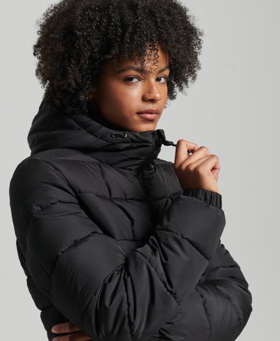 Superdry puf de sport spiritual îmbrăcăminte negru femei JX0Z5450