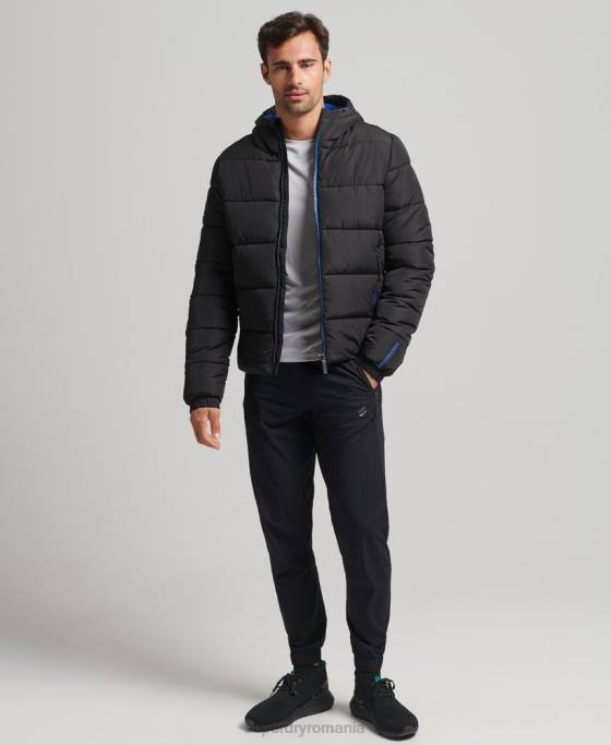 Superdry puf de sport îmbrăcăminte negru bărbați JX0Z4491