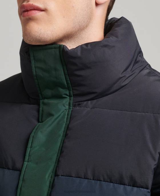 Superdry puffer vintage retro cb îmbrăcăminte verde bărbați JX0Z4471