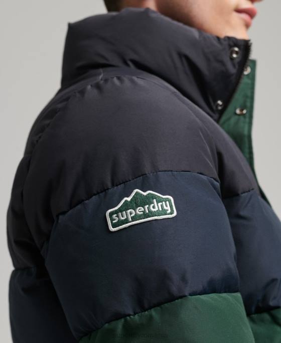 Superdry puffer vintage retro cb îmbrăcăminte verde bărbați JX0Z4471