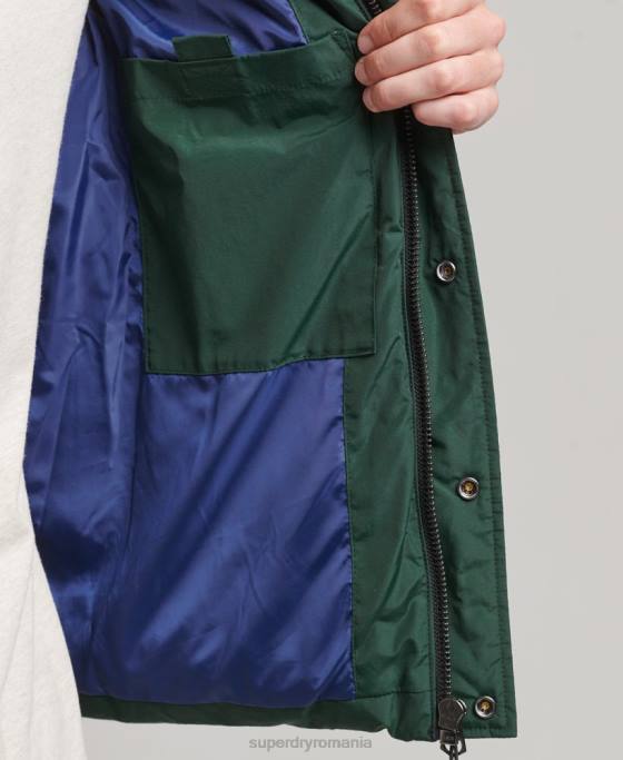 Superdry puffer vintage retro cb îmbrăcăminte verde bărbați JX0Z4471