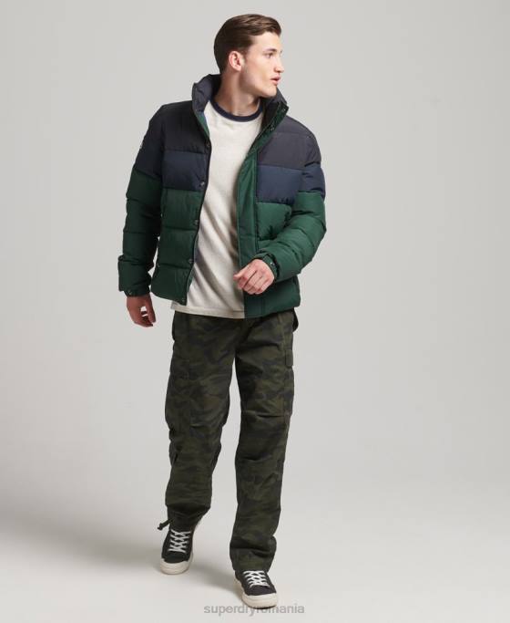 Superdry puffer vintage retro cb îmbrăcăminte verde bărbați JX0Z4471