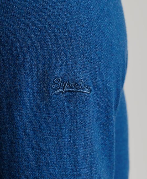 Superdry pulover crew din bumbac organic cașmir îmbrăcăminte albastru bărbați JX0Z1344