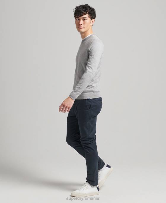 Superdry pulover crew din bumbac organic cașmir îmbrăcăminte gri bărbați JX0Z1240