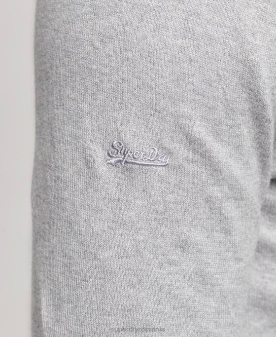 Superdry pulover crew din bumbac organic cașmir îmbrăcăminte gri bărbați JX0Z1240