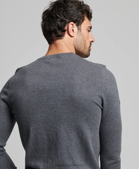 Superdry pulover crew din bumbac organic cașmir îmbrăcăminte gri bărbați JX0Z5306