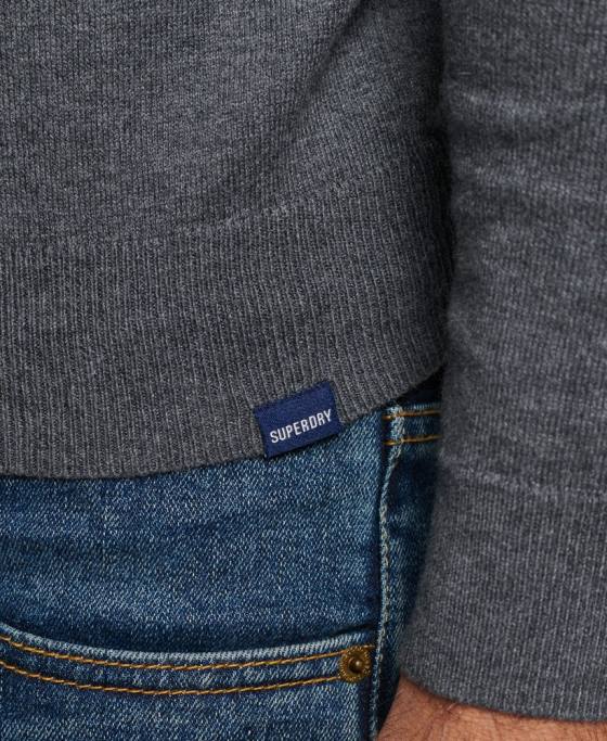 Superdry pulover crew din bumbac organic cașmir îmbrăcăminte gri bărbați JX0Z5306