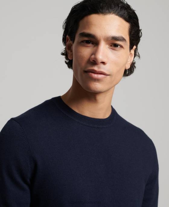 Superdry pulover crew din bumbac organic cașmir îmbrăcăminte marina bărbați JX0Z1309