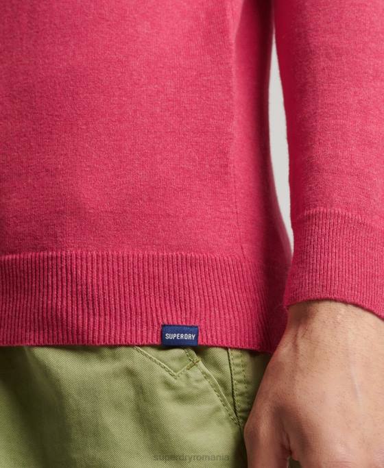 Superdry pulover crew din bumbac organic cașmir îmbrăcăminte roșu bărbați JX0Z5245